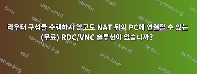 라우터 구성을 수행하지 않고도 NAT 뒤의 PC에 연결할 수 있는 (무료) RDC/VNC 솔루션이 있습니까? 