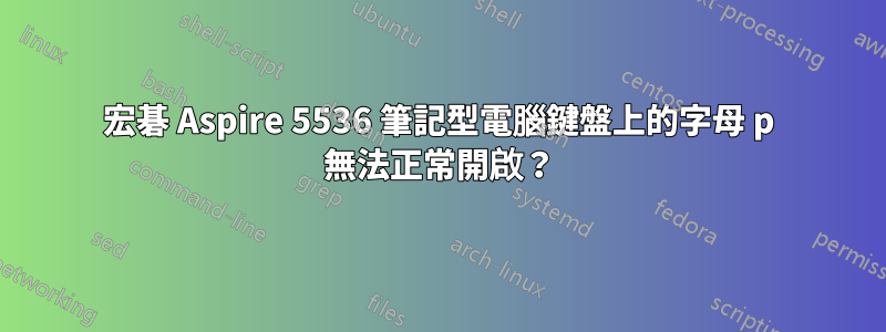 宏碁 Aspire 5536 筆記型電腦鍵盤上的字母 p 無法正常開啟？