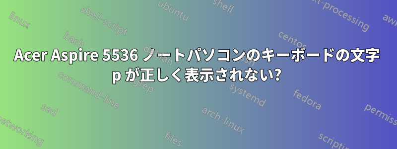 Acer Aspire 5536 ノートパソコンのキーボードの文字 p が正しく表示されない?