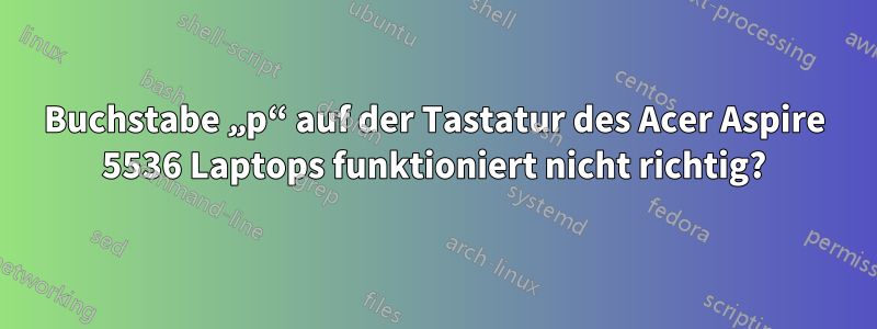 Buchstabe „p“ auf der Tastatur des Acer Aspire 5536 Laptops funktioniert nicht richtig?