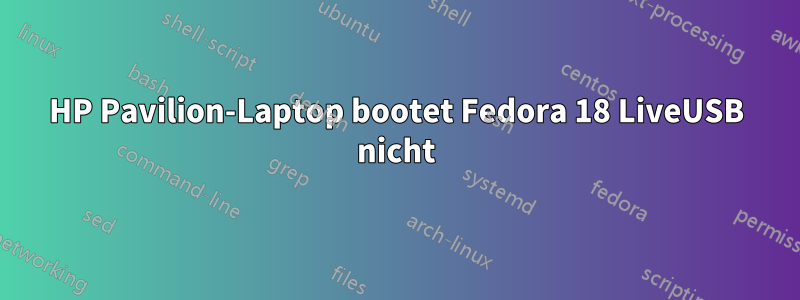 HP Pavilion-Laptop bootet Fedora 18 LiveUSB nicht