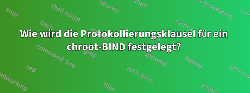 Wie wird die Protokollierungsklausel für ein chroot-BIND festgelegt?