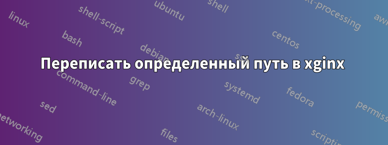 Переписать определенный путь в xginx