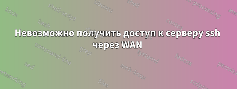 Невозможно получить доступ к серверу ssh через WAN