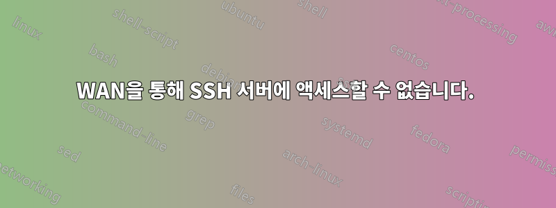 WAN을 통해 SSH 서버에 액세스할 수 없습니다.