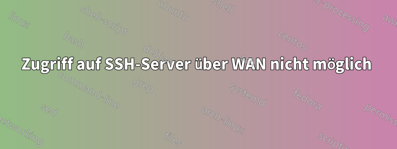Zugriff auf SSH-Server über WAN nicht möglich