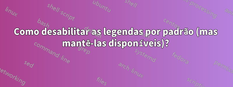 Como desabilitar as legendas por padrão (mas mantê-las disponíveis)?