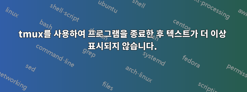 tmux를 사용하여 프로그램을 종료한 후 텍스트가 더 이상 표시되지 않습니다.