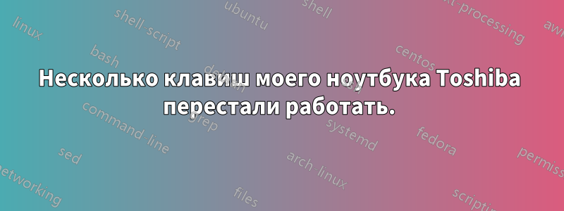 Несколько клавиш моего ноутбука Toshiba перестали работать.