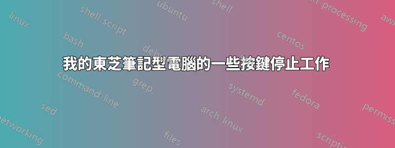 我的東芝筆記型電腦的一些按鍵停止工作