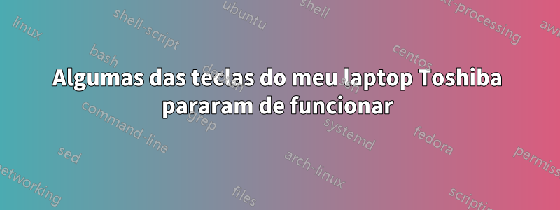 Algumas das teclas do meu laptop Toshiba pararam de funcionar