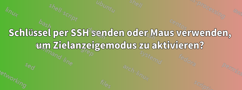Schlüssel per SSH senden oder Maus verwenden, um Zielanzeigemodus zu aktivieren?