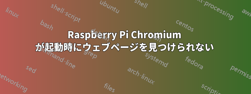 Raspberry Pi Chromium が起動時にウェブページを見つけられない