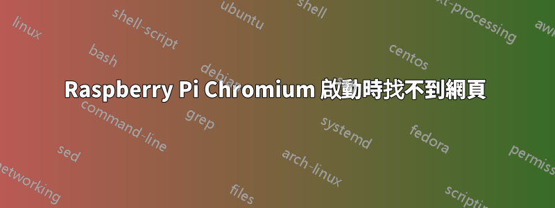 Raspberry Pi Chromium 啟動時找不到網頁