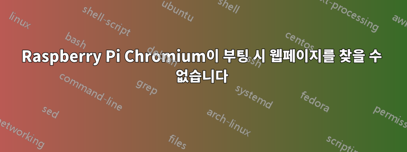 Raspberry Pi Chromium이 부팅 시 웹페이지를 찾을 수 없습니다