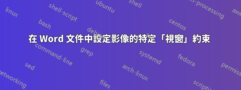 在 Word 文件中設定影像的特定「視窗」約束