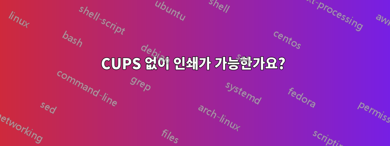 CUPS 없이 인쇄가 가능한가요?