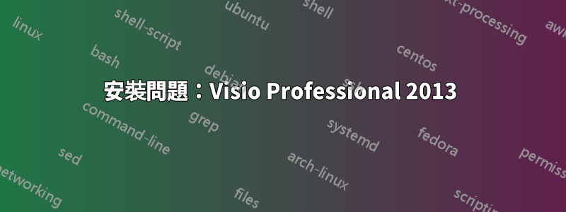 安裝問題：Visio Professional 2013