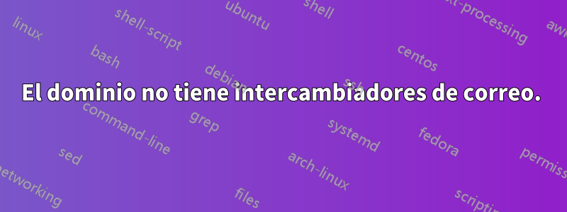 El dominio no tiene intercambiadores de correo.