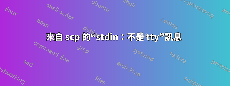 來自 scp 的“stdin：不是 tty”訊息