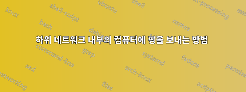 하위 네트워크 내부의 컴퓨터에 핑을 보내는 방법