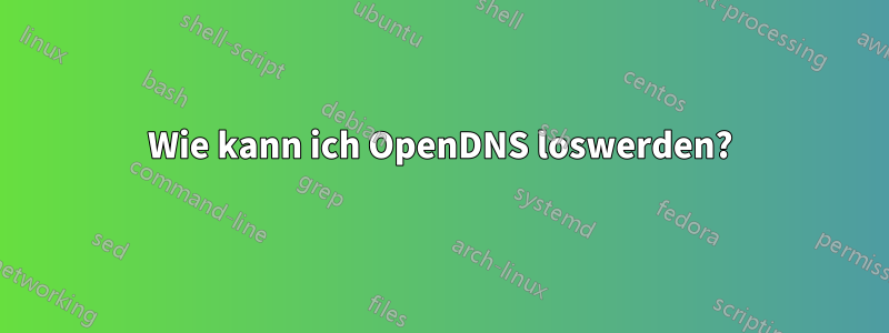 Wie kann ich OpenDNS loswerden?