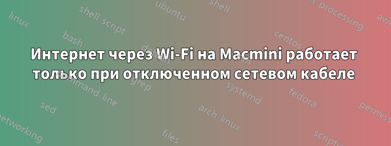 Интернет через Wi-Fi на Macmini работает только при отключенном сетевом кабеле