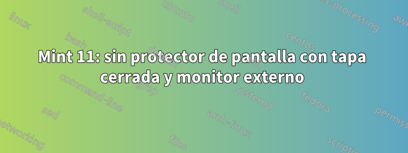 Mint 11: sin protector de pantalla con tapa cerrada y monitor externo