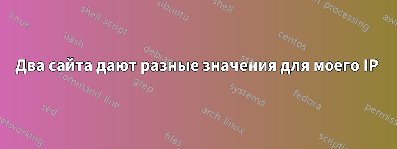 Два сайта дают разные значения для моего IP