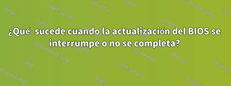 ¿Qué sucede cuando la actualización del BIOS se interrumpe o no se completa?