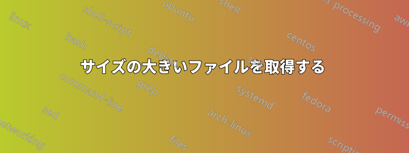 サイズの大きいファイルを取得する