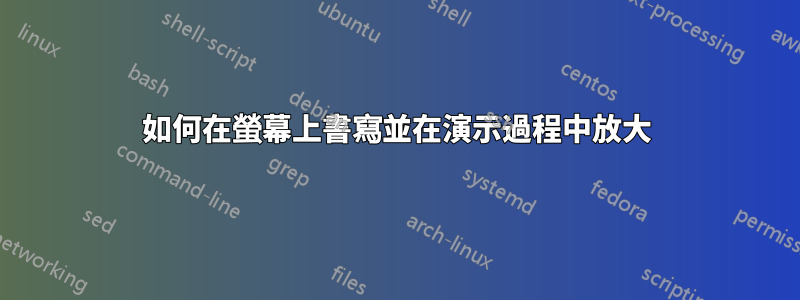 如何在螢幕上書寫並在演示過程中放大