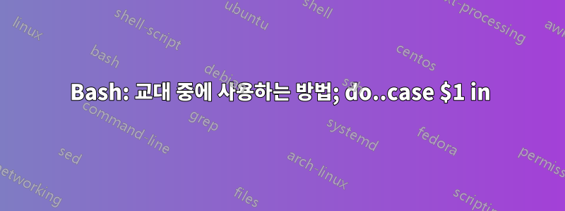 Bash: 교대 중에 사용하는 방법; do..case $1 in