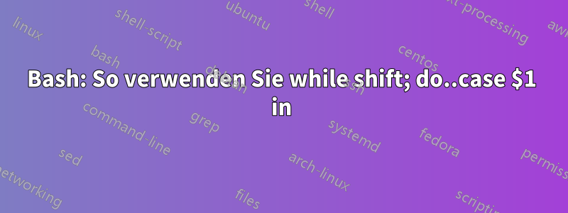 Bash: So verwenden Sie while shift; do..case $1 in
