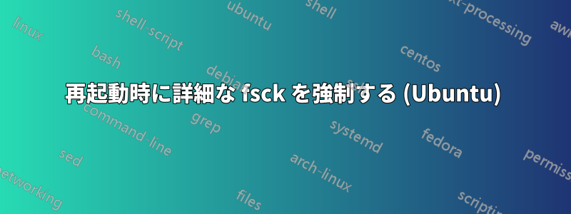 再起動時に詳細な fsck を強制する (Ubuntu)