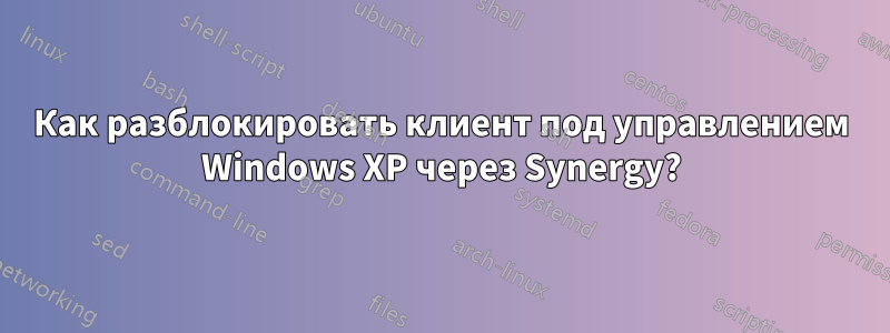 Как разблокировать клиент под управлением Windows XP через Synergy?