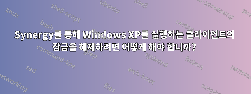 Synergy를 통해 Windows XP를 실행하는 클라이언트의 잠금을 해제하려면 어떻게 해야 합니까?