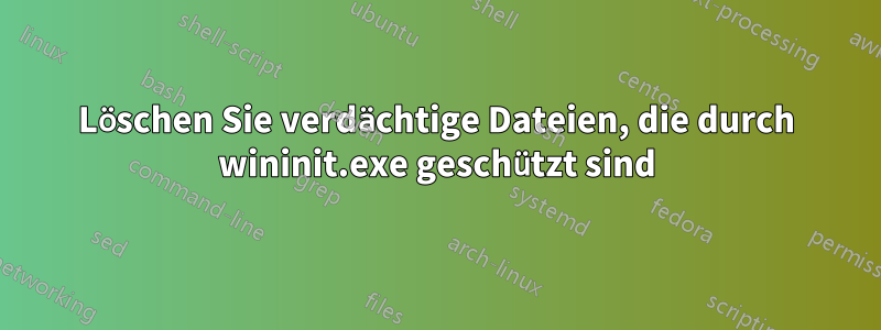 Löschen Sie verdächtige Dateien, die durch wininit.exe geschützt sind