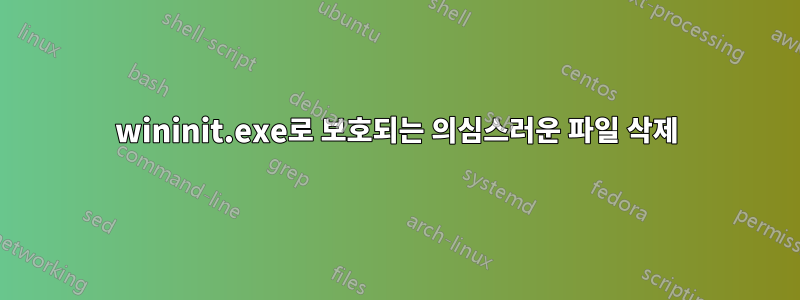 wininit.exe로 보호되는 의심스러운 파일 삭제