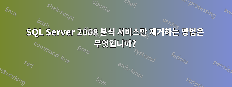 SQL Server 2008 분석 서비스만 제거하는 방법은 무엇입니까?