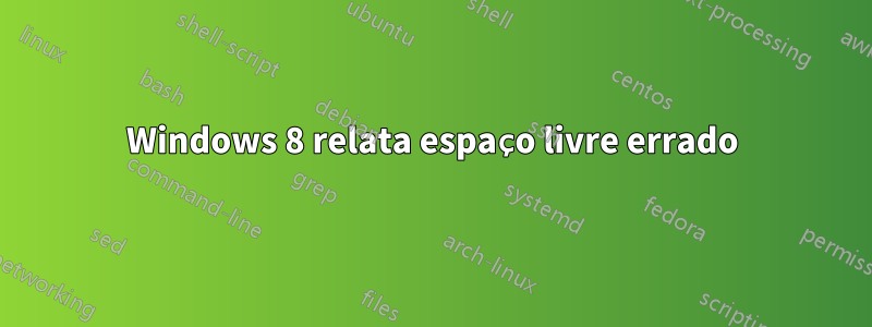 Windows 8 relata espaço livre errado