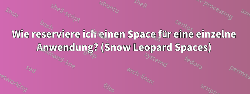 Wie reserviere ich einen Space für eine einzelne Anwendung? (Snow Leopard Spaces)