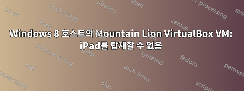 Windows 8 호스트의 Mountain Lion VirtualBox VM: iPad를 탑재할 수 없음