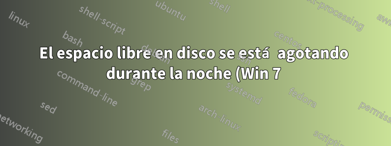 El espacio libre en disco se está agotando durante la noche (Win 7)