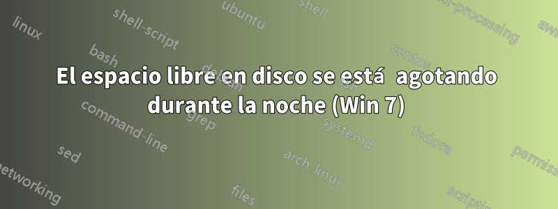 El espacio libre en disco se está agotando durante la noche (Win 7)