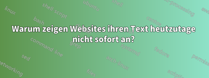 Warum zeigen Websites ihren Text heutzutage nicht sofort an?