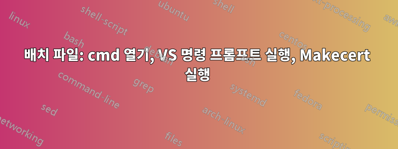 배치 파일: cmd 열기, VS 명령 프롬프트 실행, Makecert 실행