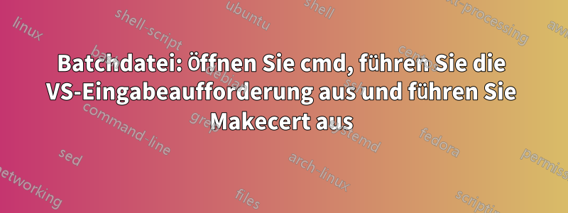 Batchdatei: Öffnen Sie cmd, führen Sie die VS-Eingabeaufforderung aus und führen Sie Makecert aus