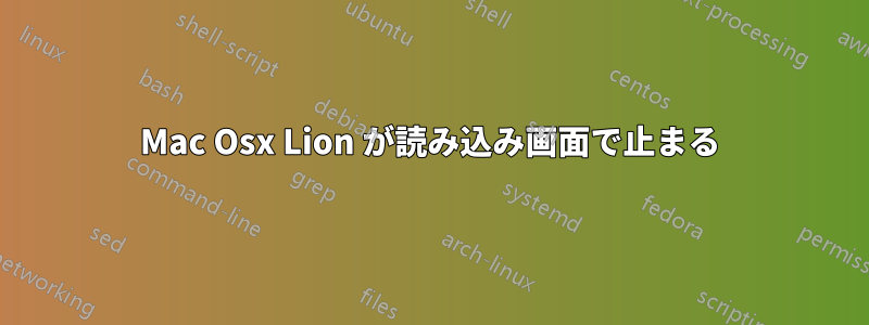 Mac Osx Lion が読み込み画面で止まる