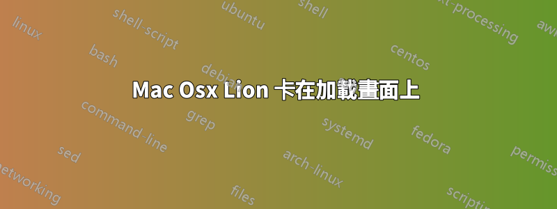 Mac Osx Lion 卡在加載畫面上